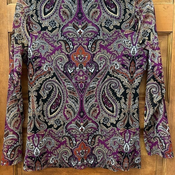 I.N.C /Purple Paisley Open Chest Blouse/ beautiful/ size XL - Picture 6 of 11